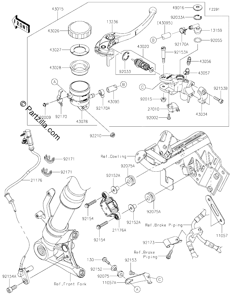 Diagrama de FRONT MASTER CYLINDER