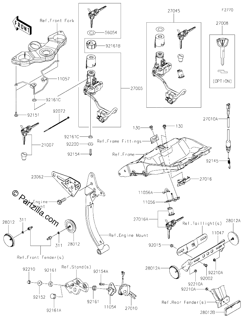 Diagrama de IGNITION SWITCH LOCKS REFLECTORS