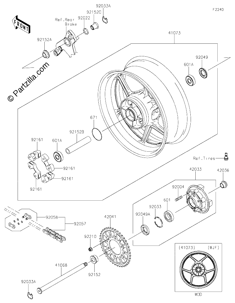 Diagrama de REAR WHEEL CHAIN