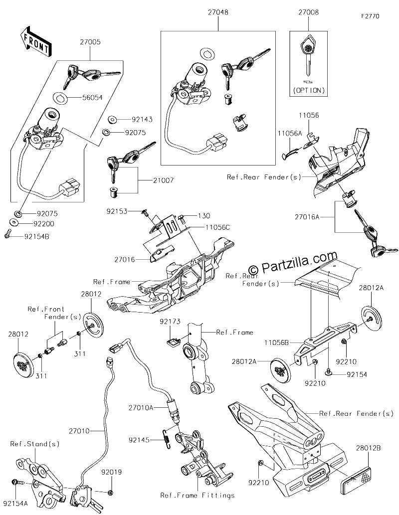 Diagrama de IGNITION SWITCH LOCKS REFLECTORS