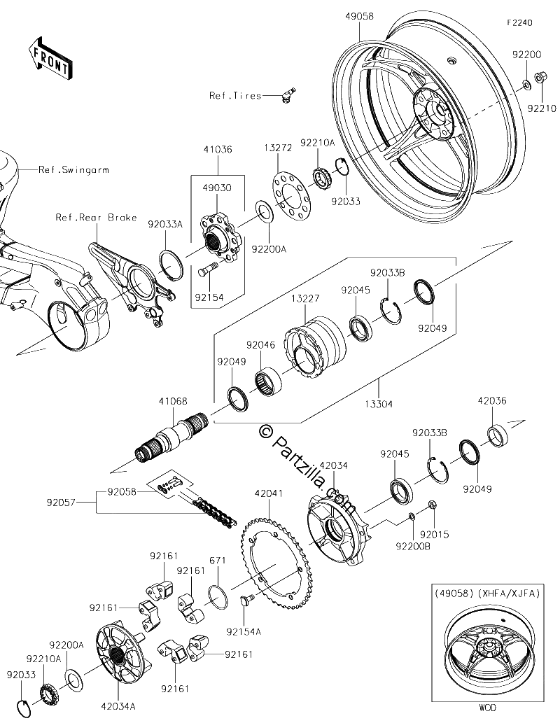 Diagrama de REAR WHEEL CHAIN
