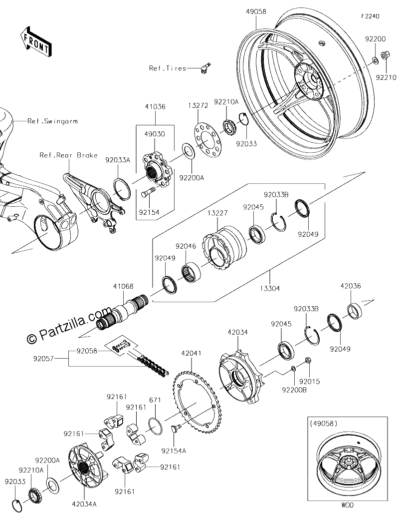 Diagrama de REAR WHEEL CHAIN