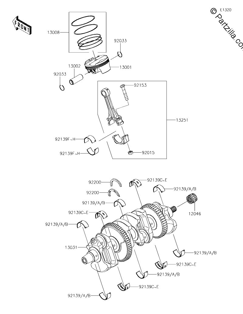 Diagrama de CRANKSHAFT PISTON S