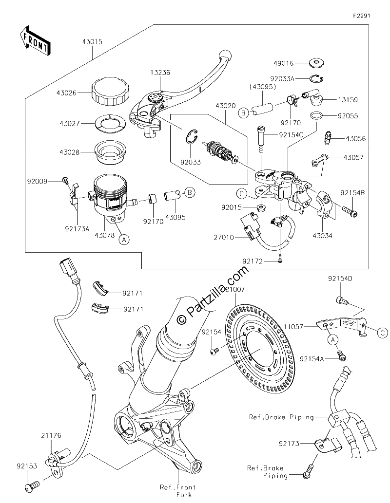 Diagrama de FRONT MASTER CYLINDER