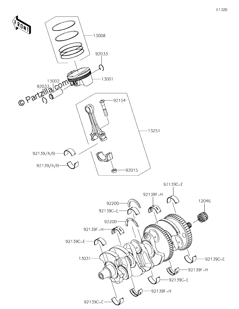 Diagrama de CRANKSHAFT PISTON S