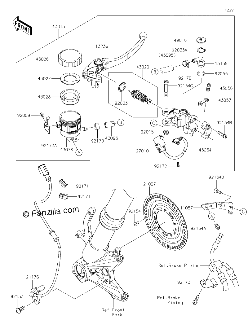 Diagrama de FRONT MASTER CYLINDER