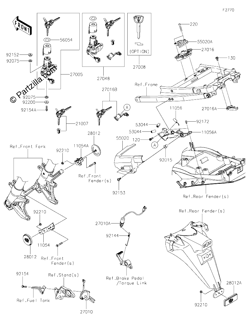 Diagrama de IGNITION SWITCH LOCKS REFLECTORS