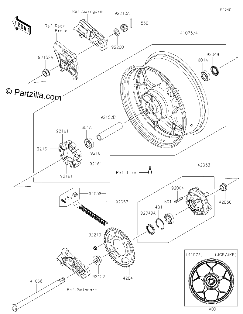 Diagrama de REAR WHEEL CHAIN