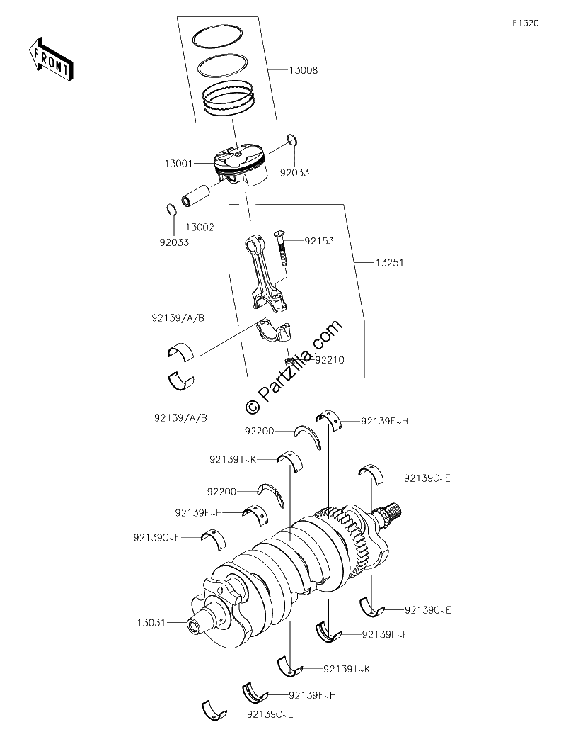 Diagrama de CRANKSHAFT PISTON S