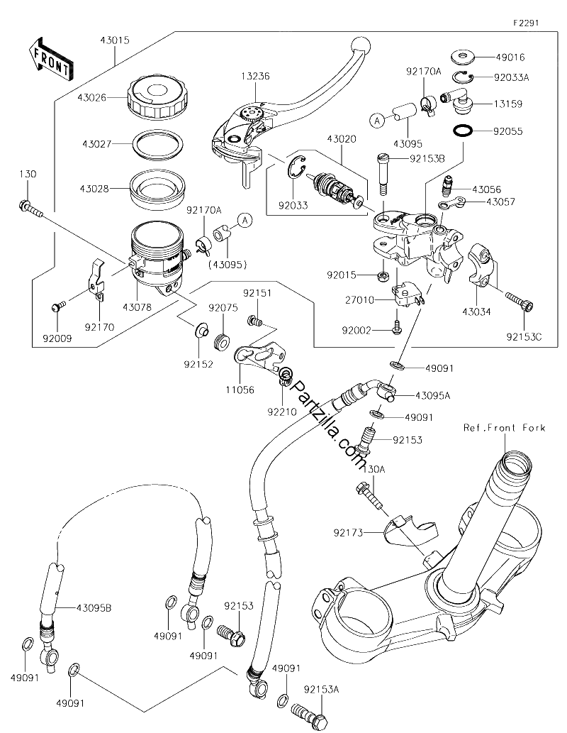 Diagrama de FRONT MASTER CYLINDER