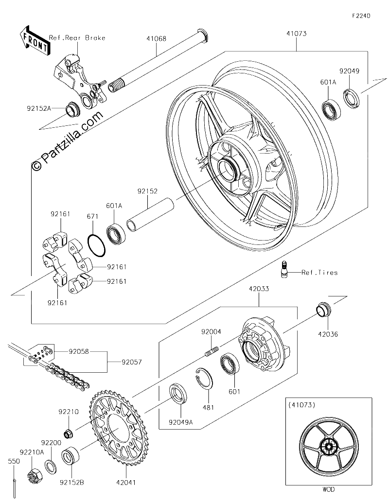 Diagrama de REAR WHEEL CHAIN