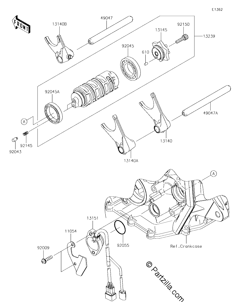 Diagrama de GEAR CHANGE DRUM SHIFT FORK S