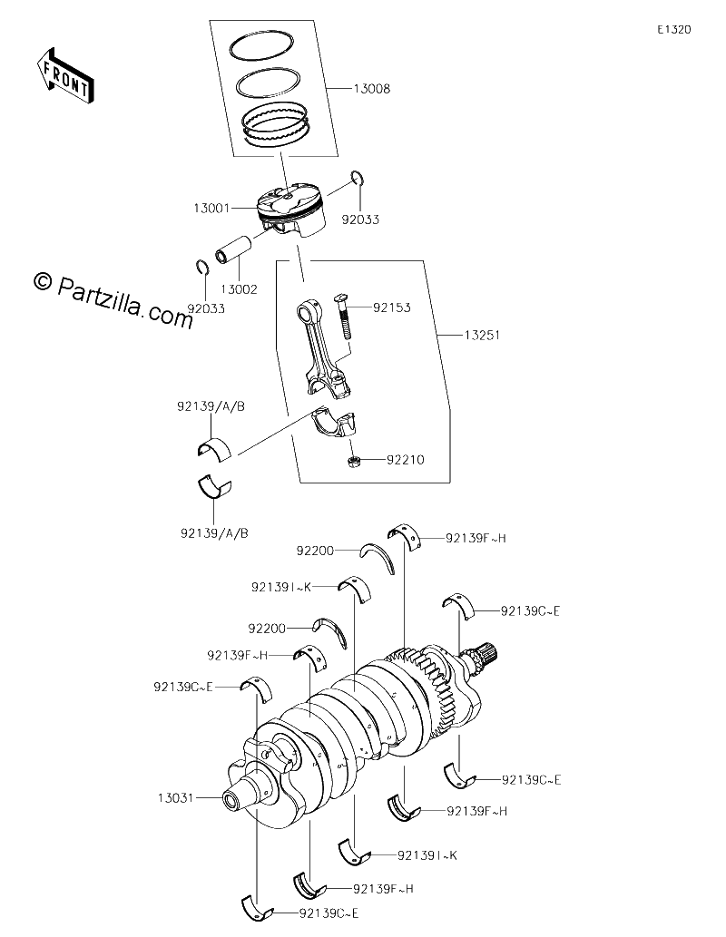 Diagrama de CRANKSHAFT PISTON S