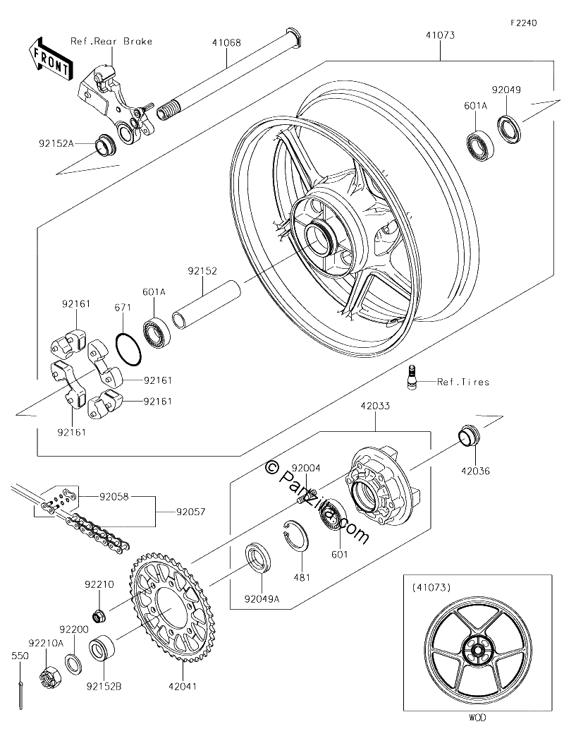 Diagrama de REAR WHEEL CHAIN