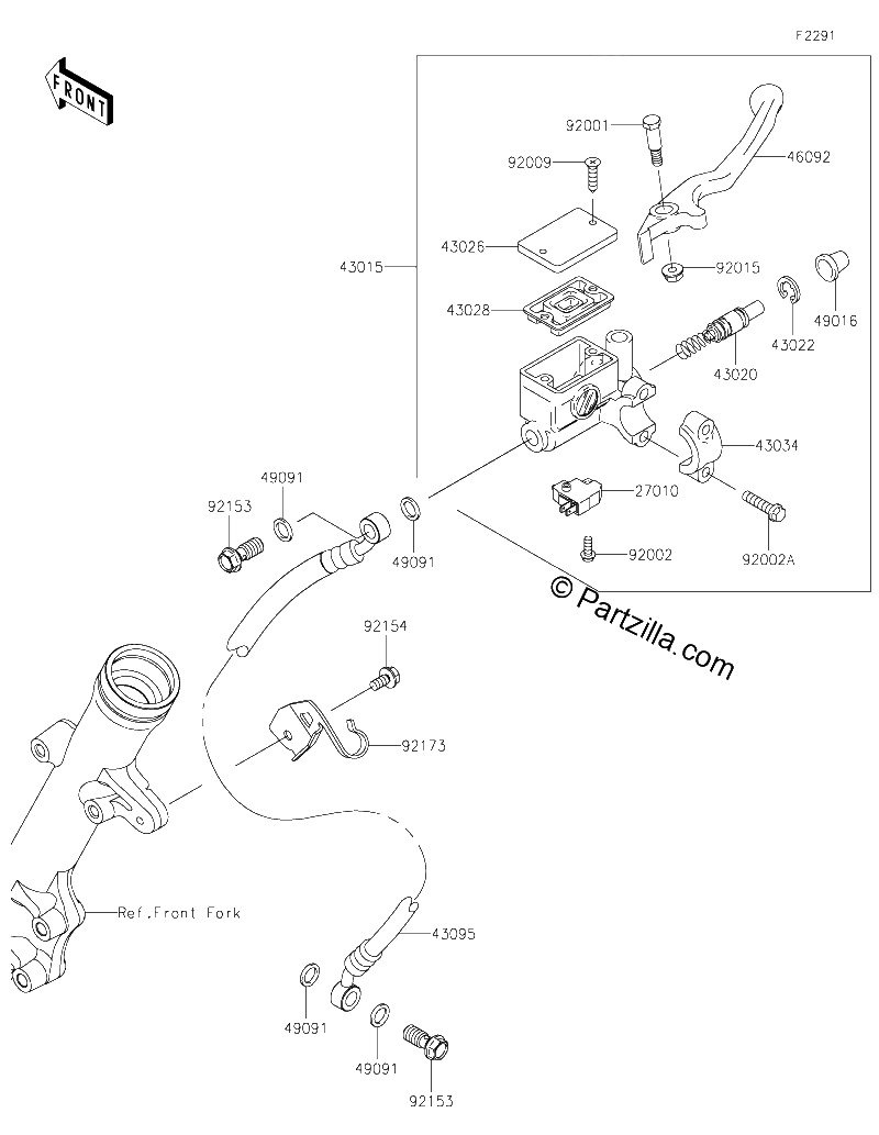 Diagrama de FRONT MASTER CYLINDER
