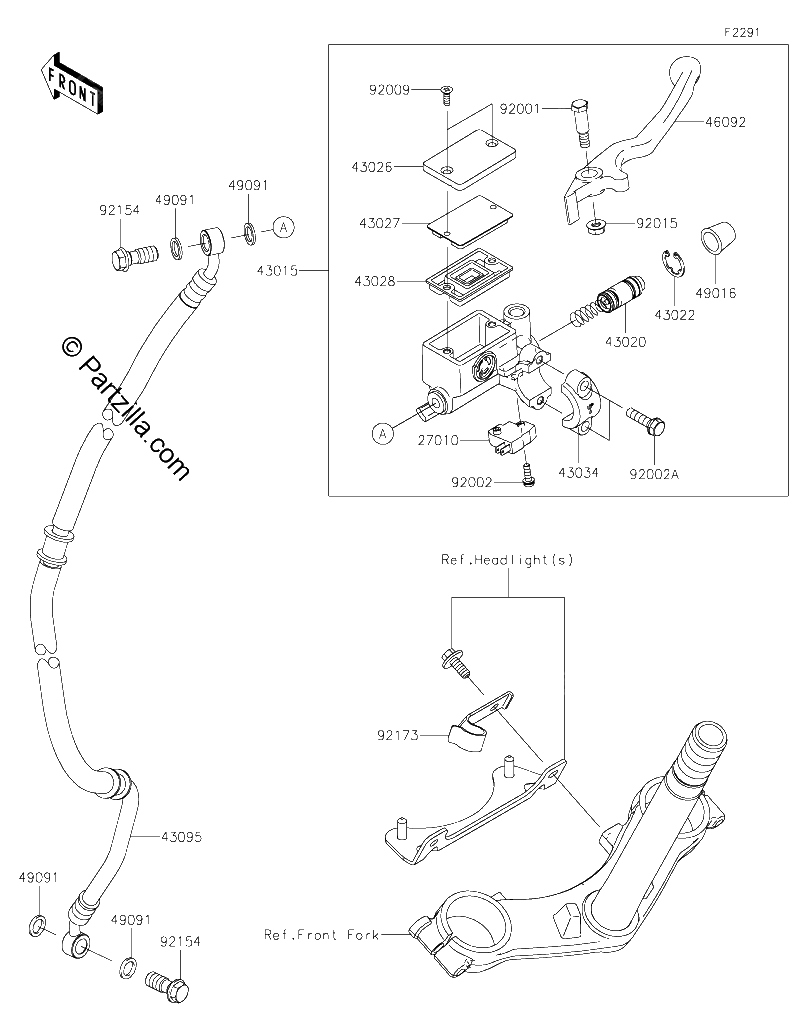 Diagrama de FRONT MASTER CYLINDER