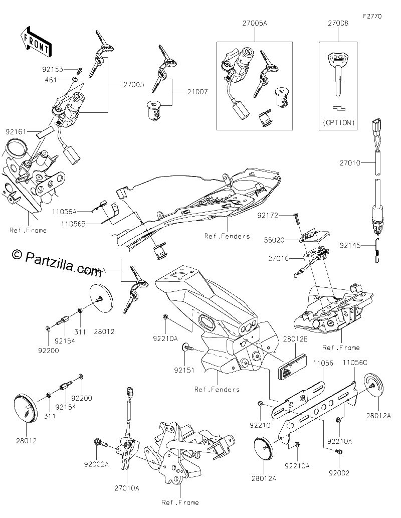 Diagrama de IGNITION SWITCH LOCKS REFLECTORS