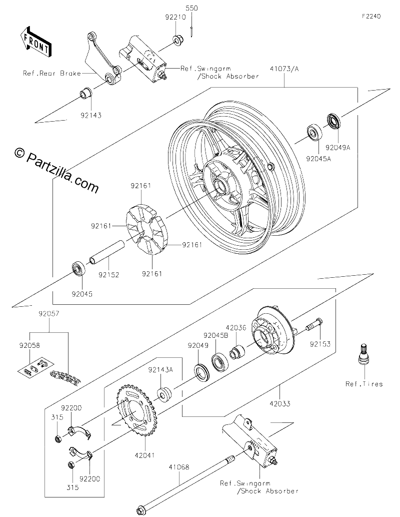 Diagrama de REAR WHEEL CHAIN