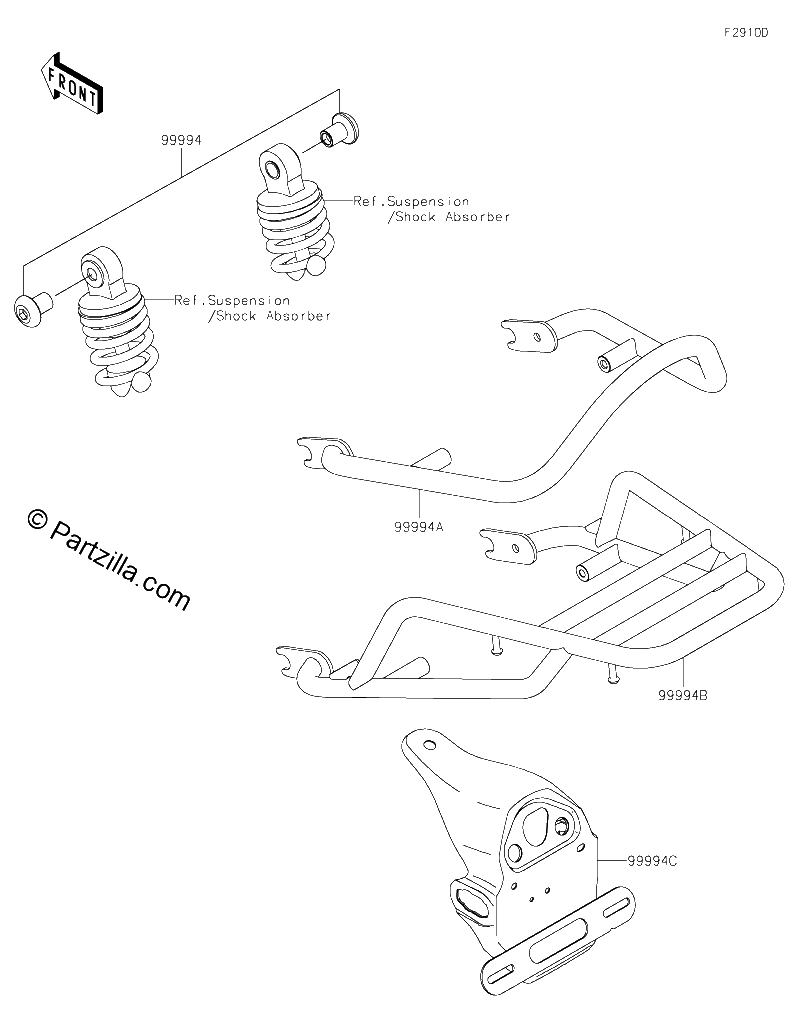 Diagrama de ACCESSORY RR CARRIER AND GRAB RAIL ETC