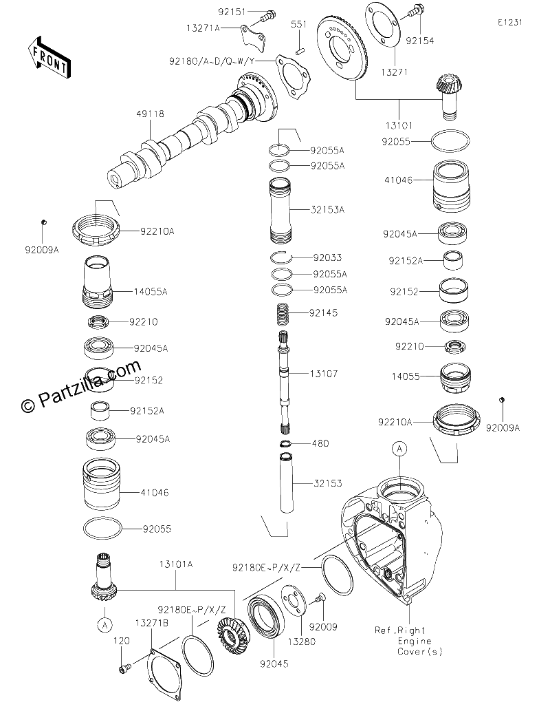 Diagrama de CAMSHAFT S BEVEL GEAR