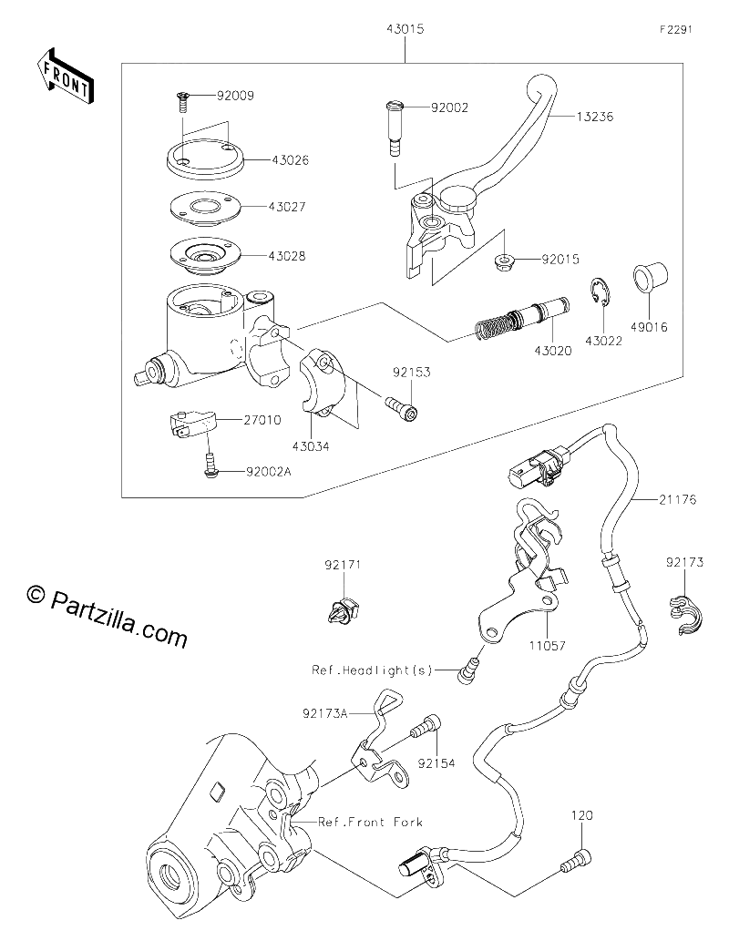 Diagrama de FRONT MASTER CYLINDER
