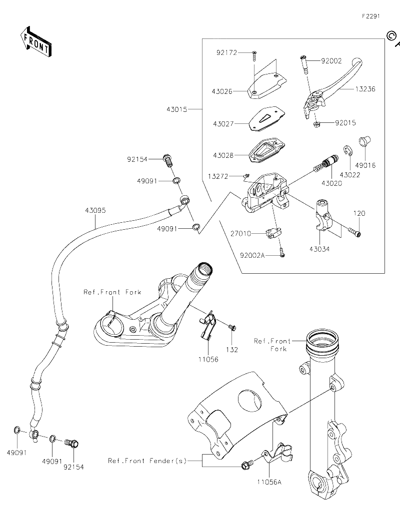 Diagrama de FRONT MASTER CYLINDER