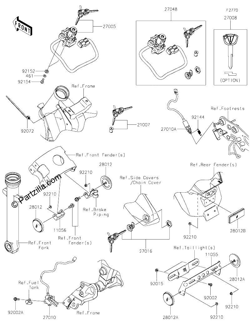 Diagrama de IGNITION SWITCH LOCKS REFLECTORS