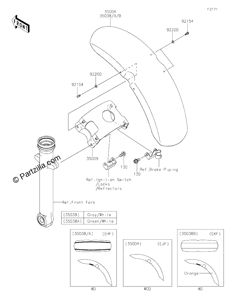 Diagrama de FRONT FENDER S
