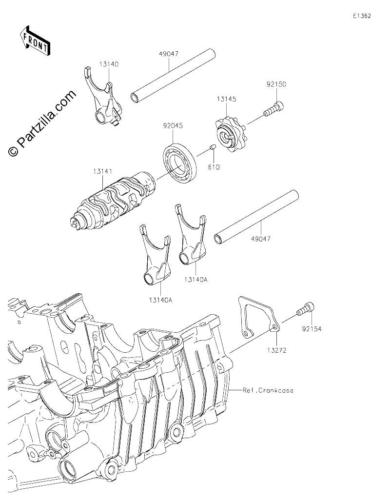 Diagrama de GEAR CHANGE DRUM SHIFT FORK S
