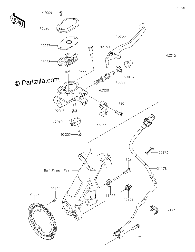 Diagrama de FRONT MASTER CYLINDER