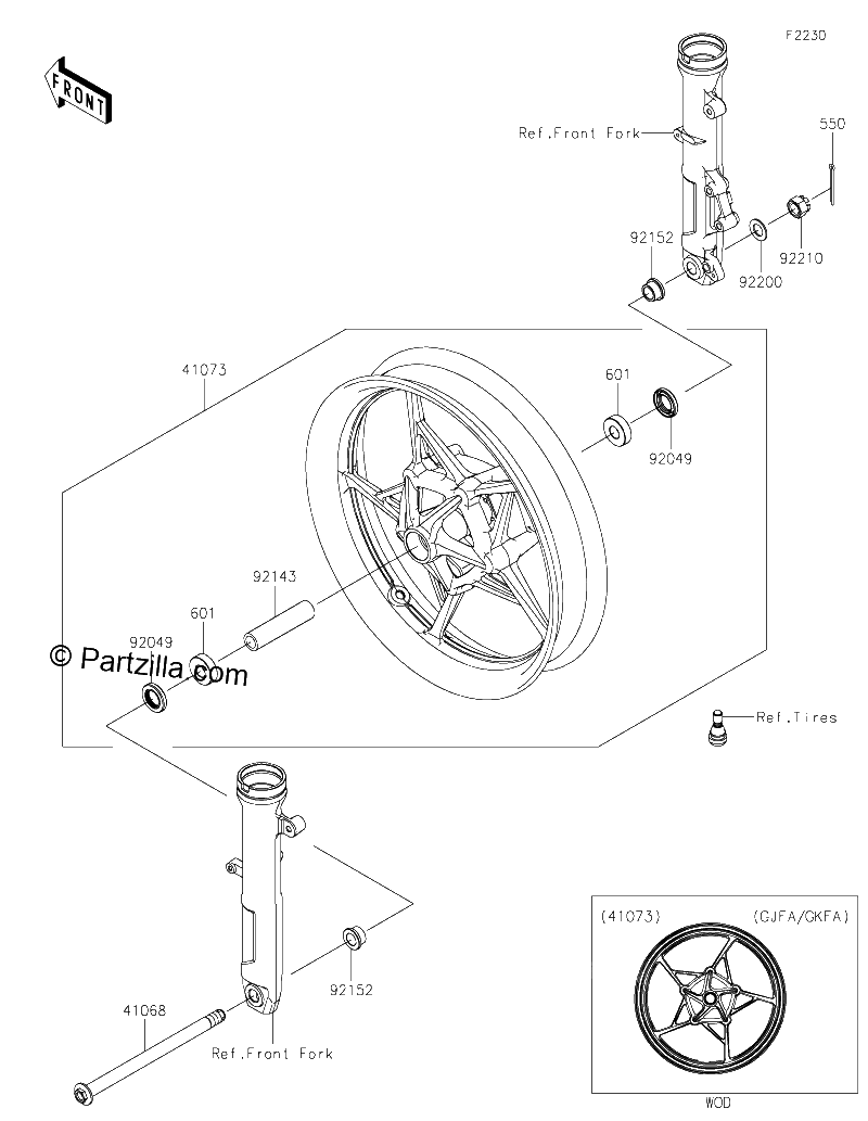 Diagrama de FRONT WHEEL