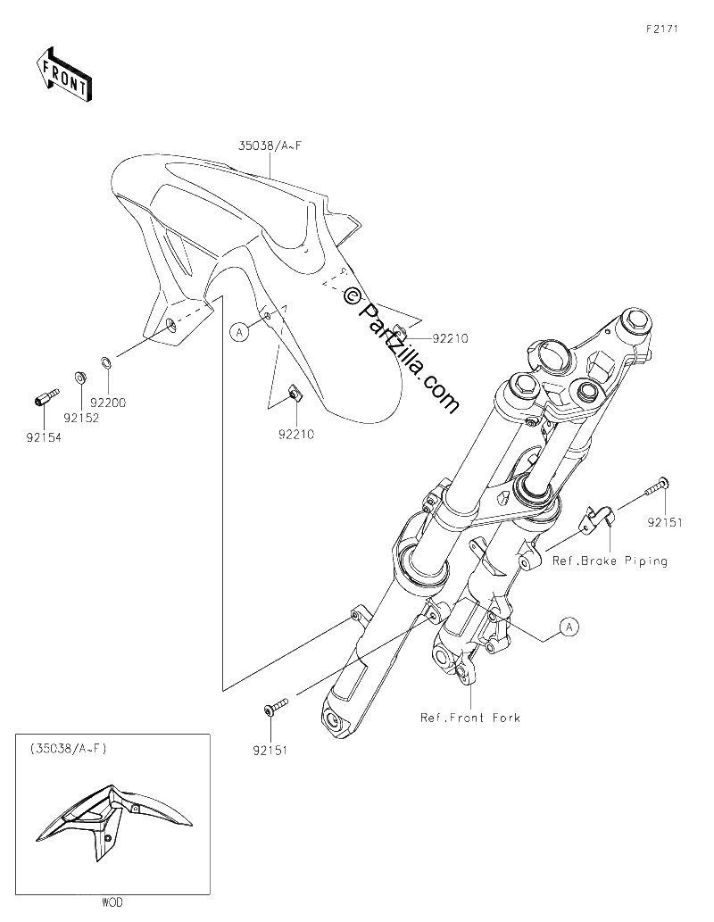 Diagrama de FRONT FENDER S