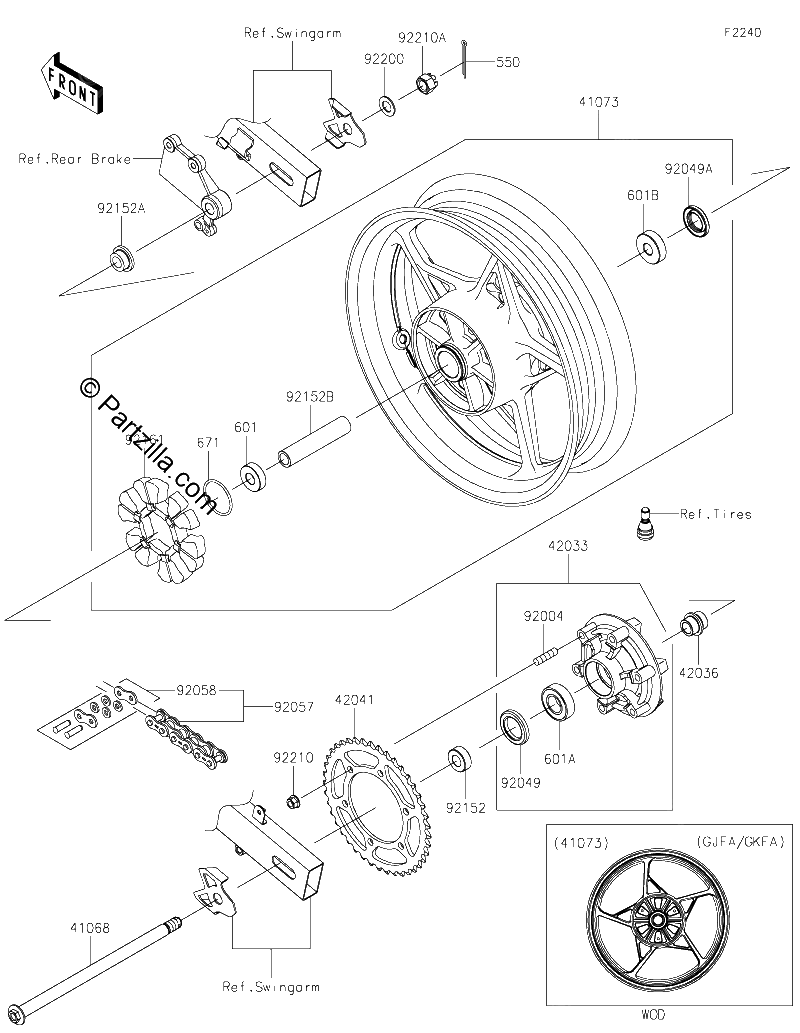 Diagrama de REAR WHEEL CHAIN
