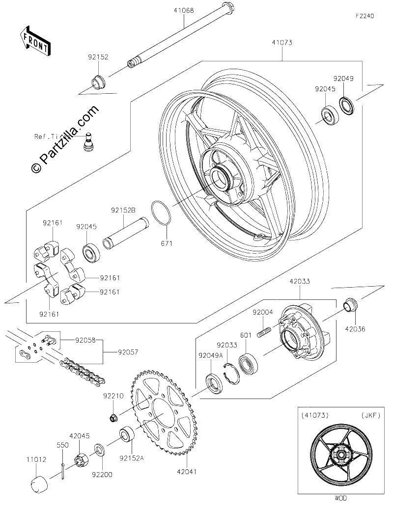 Diagrama de REAR WHEEL CHAIN