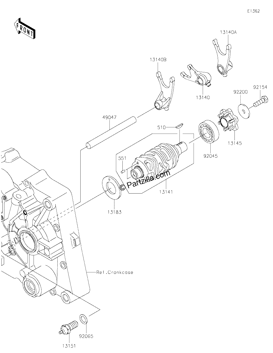 Diagrama de GEAR CHANGE DRUM SHIFT FORK S