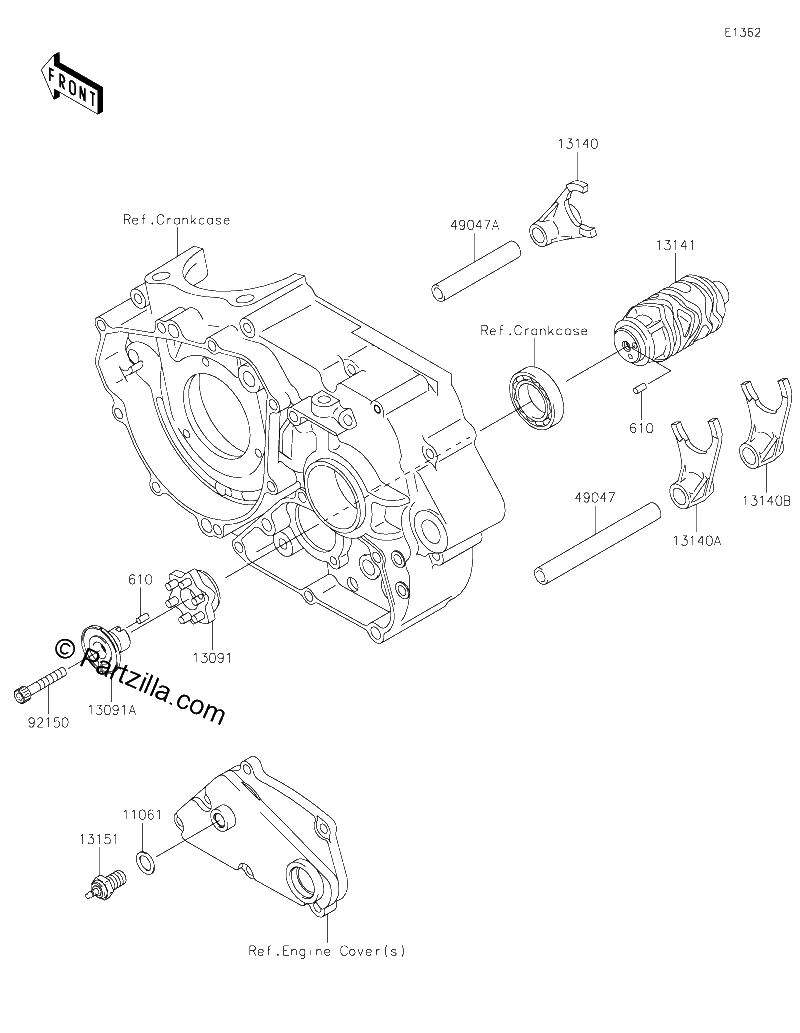 Diagrama de GEAR CHANGE DRUM SHIFT FORK S
