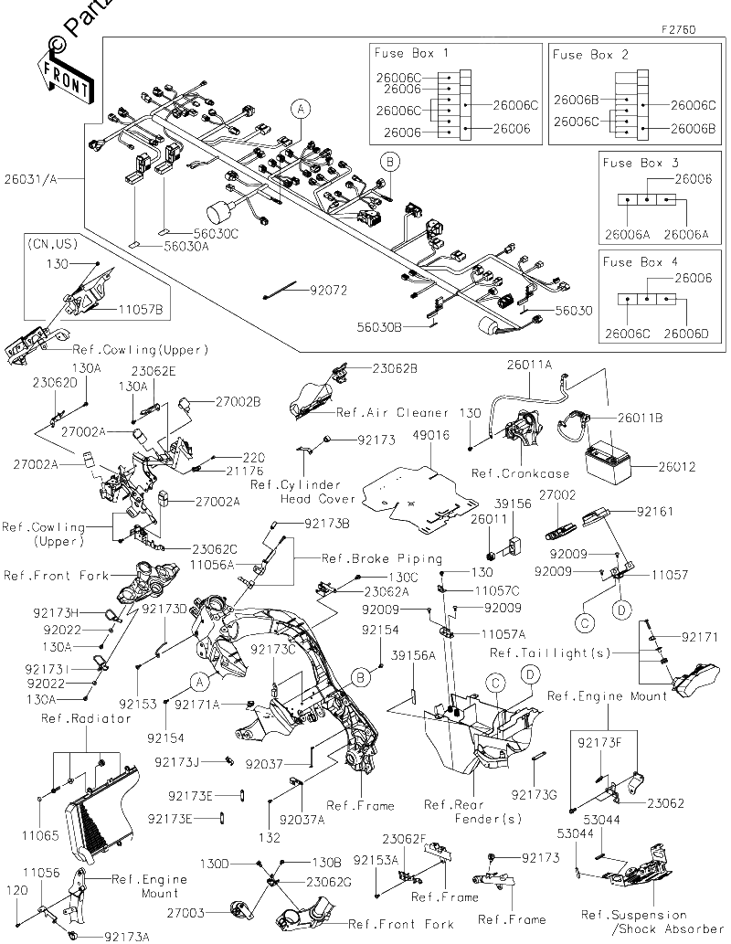 Diagrama de CHASSIS ELECTRICAL EQUIPMENT