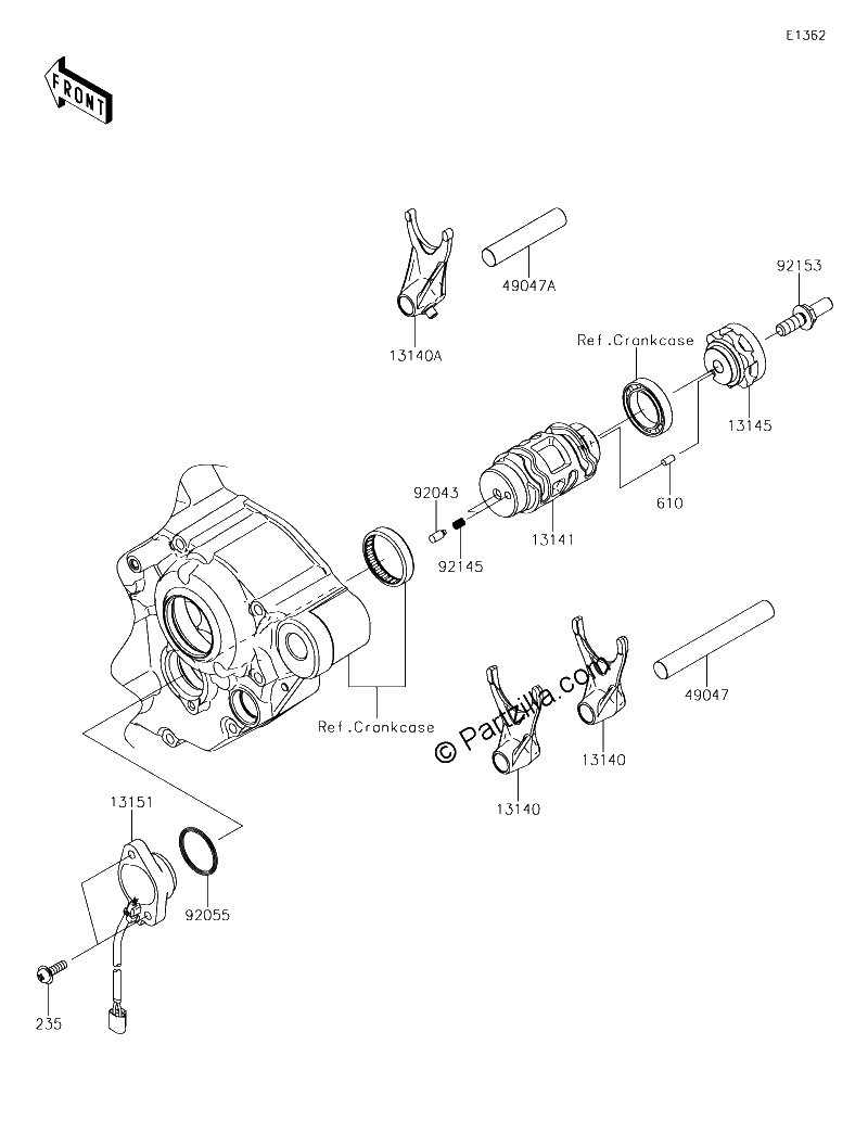 Diagrama de GEAR CHANGE DRUM SHIFT FORK S