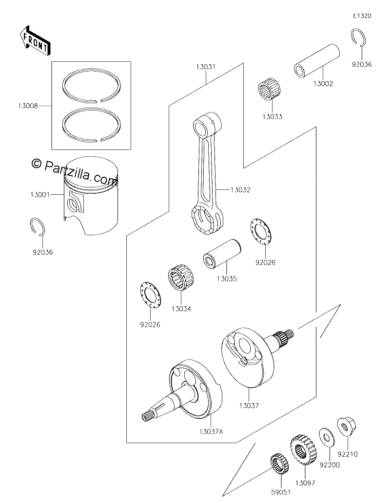 Diagrama de CRANKSHAFT PISTON S