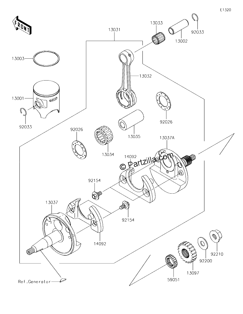 Diagrama de CRANKSHAFT PISTON S