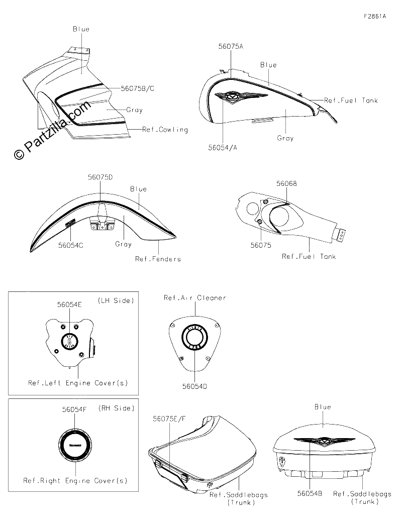 Diagrama de DECALS BLUE GRAY BKF
