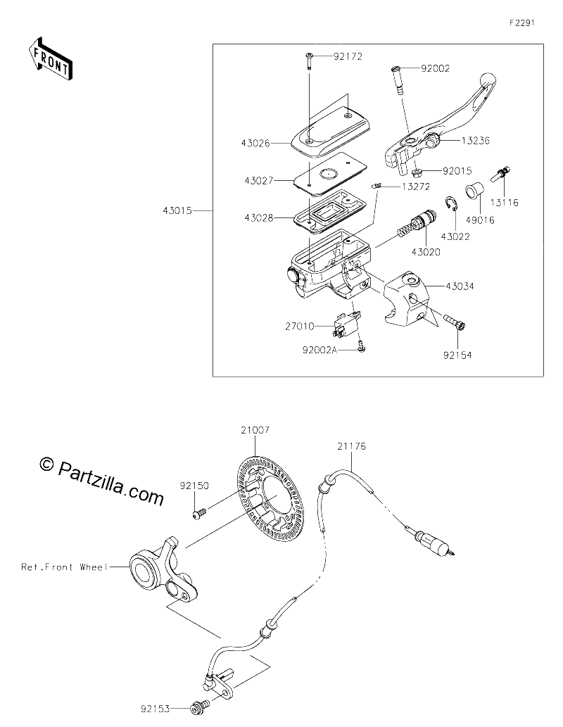 Diagrama de FRONT MASTER CYLINDER