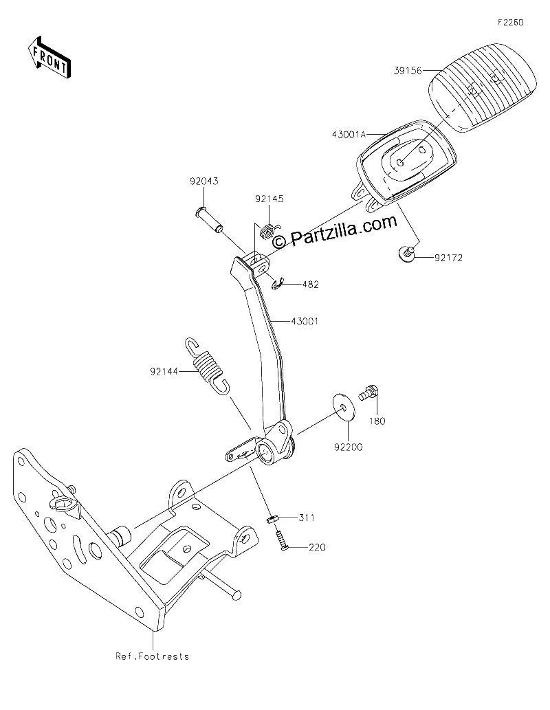 Diagrama de BRAKE PEDAL TORQUE LINK