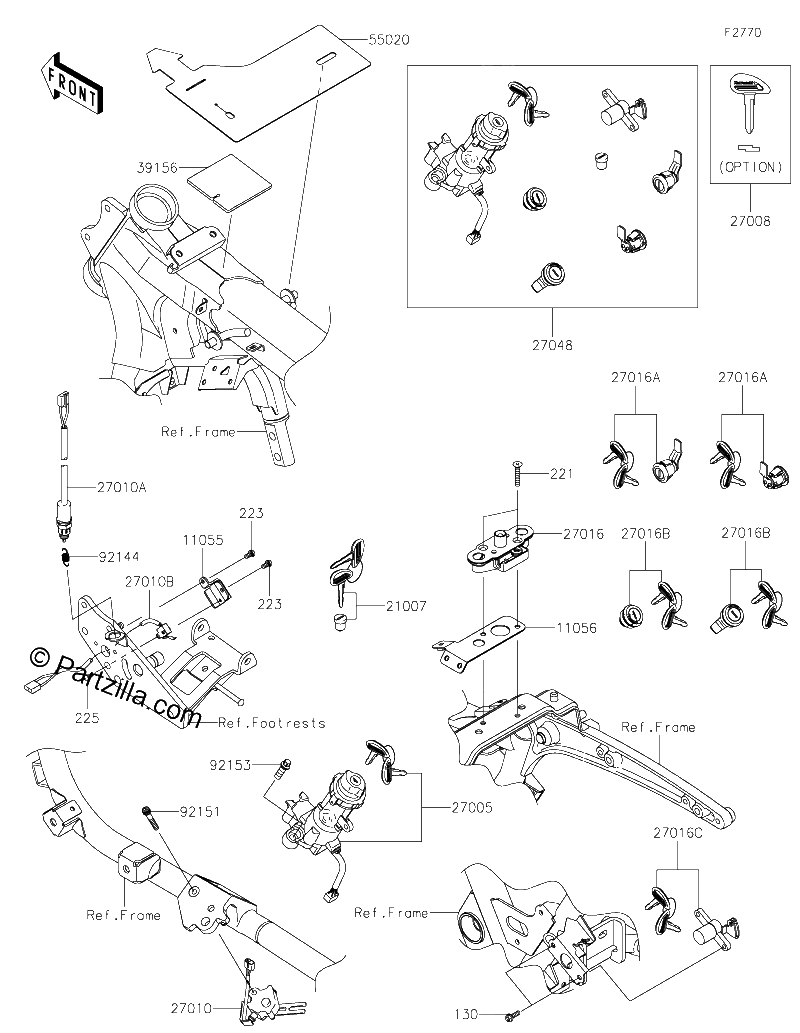 Diagrama de IGNITION SWITCH LOCKS REFLECTORS