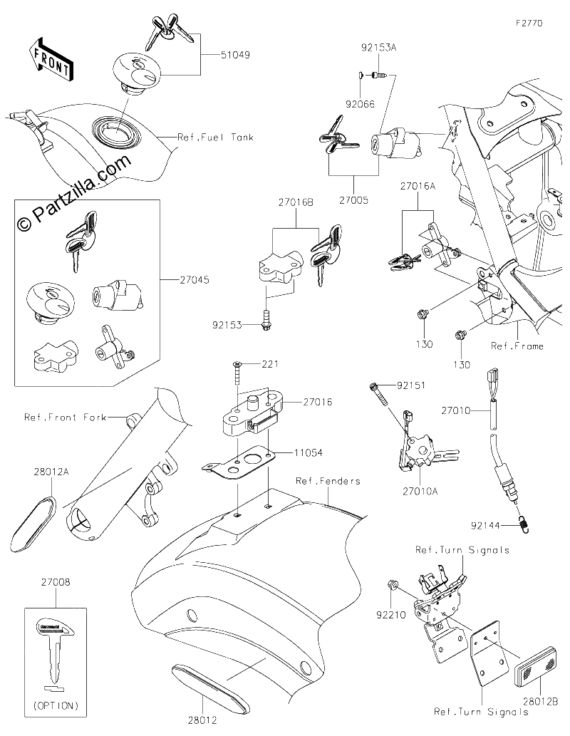 Diagrama de IGNITION SWITCH LOCKS REFLECTORS