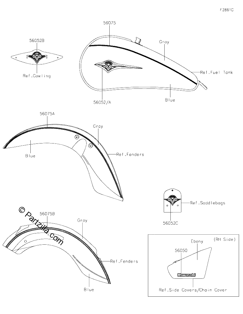 Diagrama de DECALS BLUE GRAY DKF