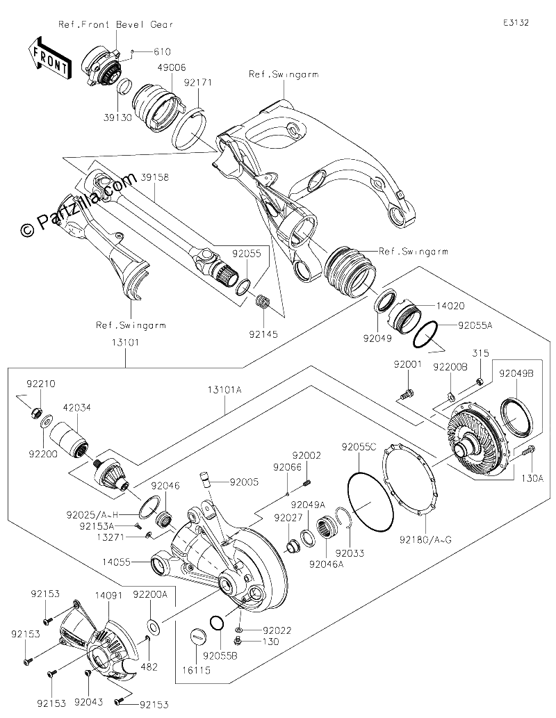 Diagrama de DRIVE SHAFT FINAL GEAR