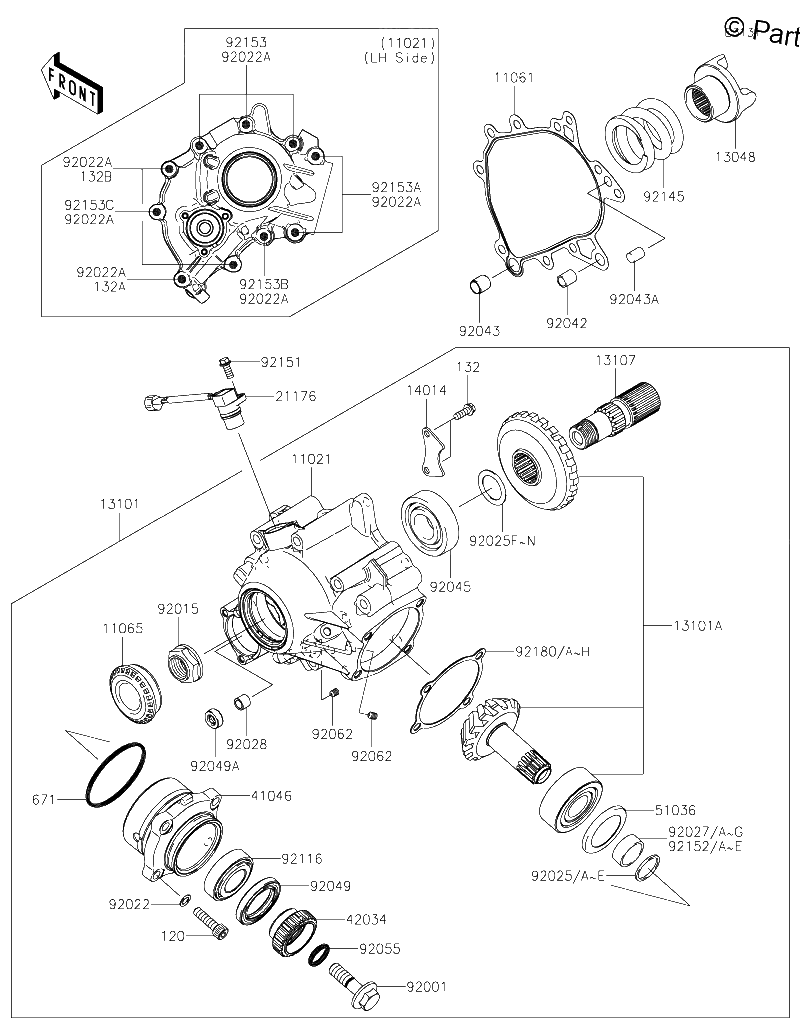 Diagrama de FRONT BEVEL GEAR