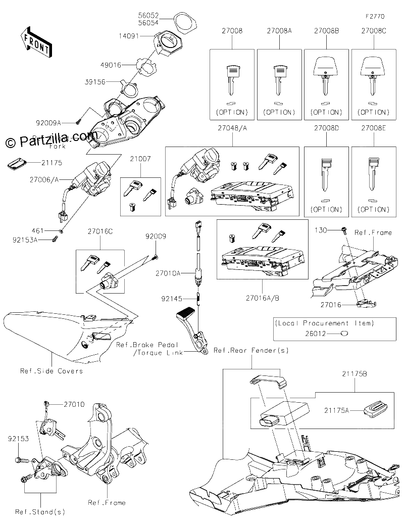 Diagrama de IGNITION SWITCH LOCKS REFLECTORS