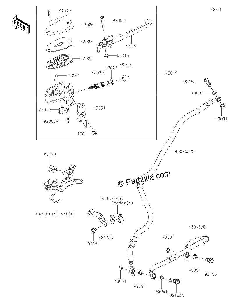 Diagrama de FRONT MASTER CYLINDER